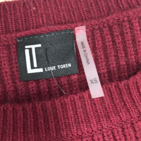 Love Token Knit Sweater with Faux Fur Cuffs - Picture 6 of 7